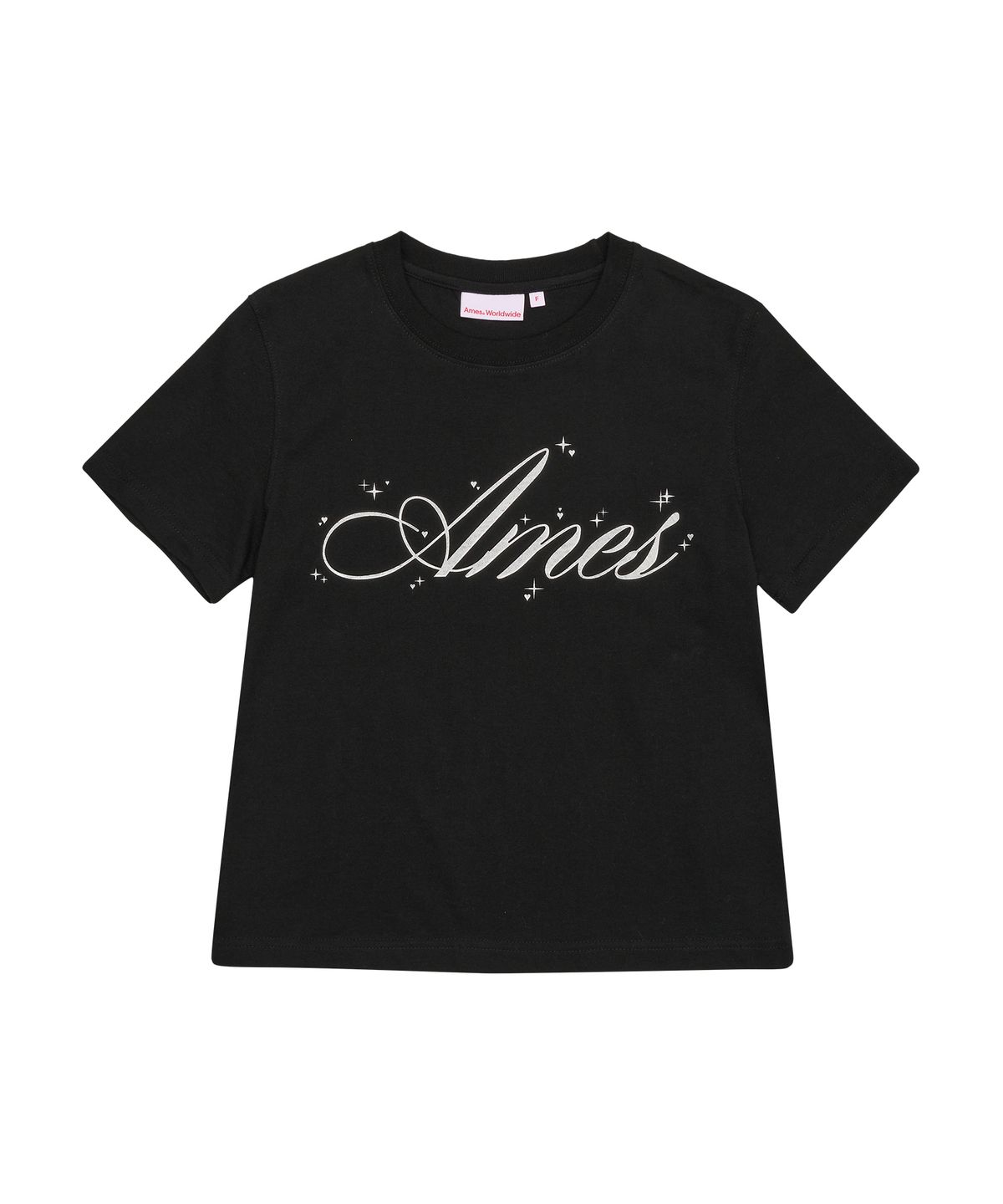 아메스 월드와이드(AMES-WORLDWIDE) SILVER AMES CROP TEE BLACK