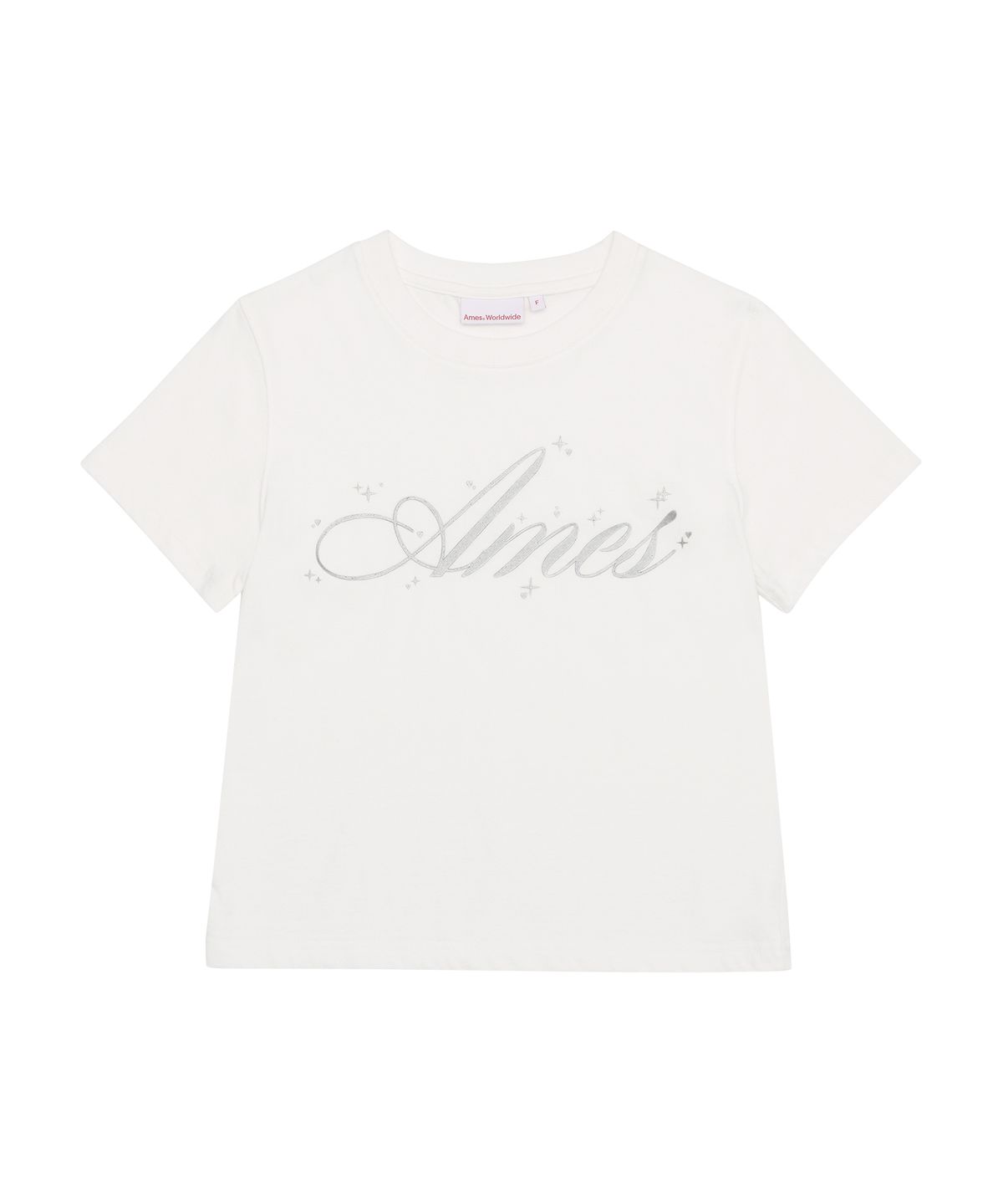 아메스 월드와이드(AMES-WORLDWIDE) SILVER AMES CROP TEE WHITE