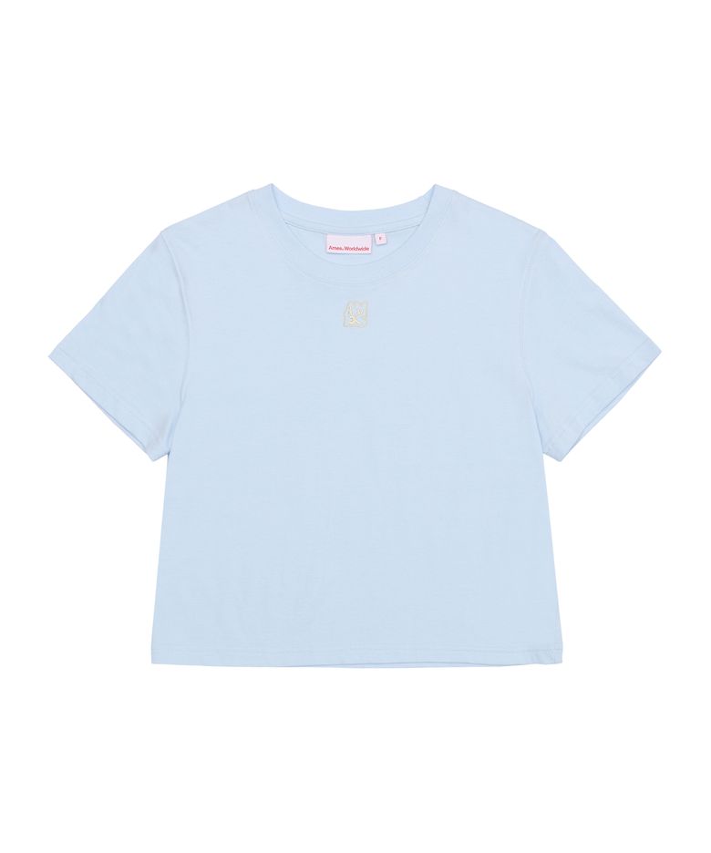 BASIC SMALL LOGO CROP TEE BLUE