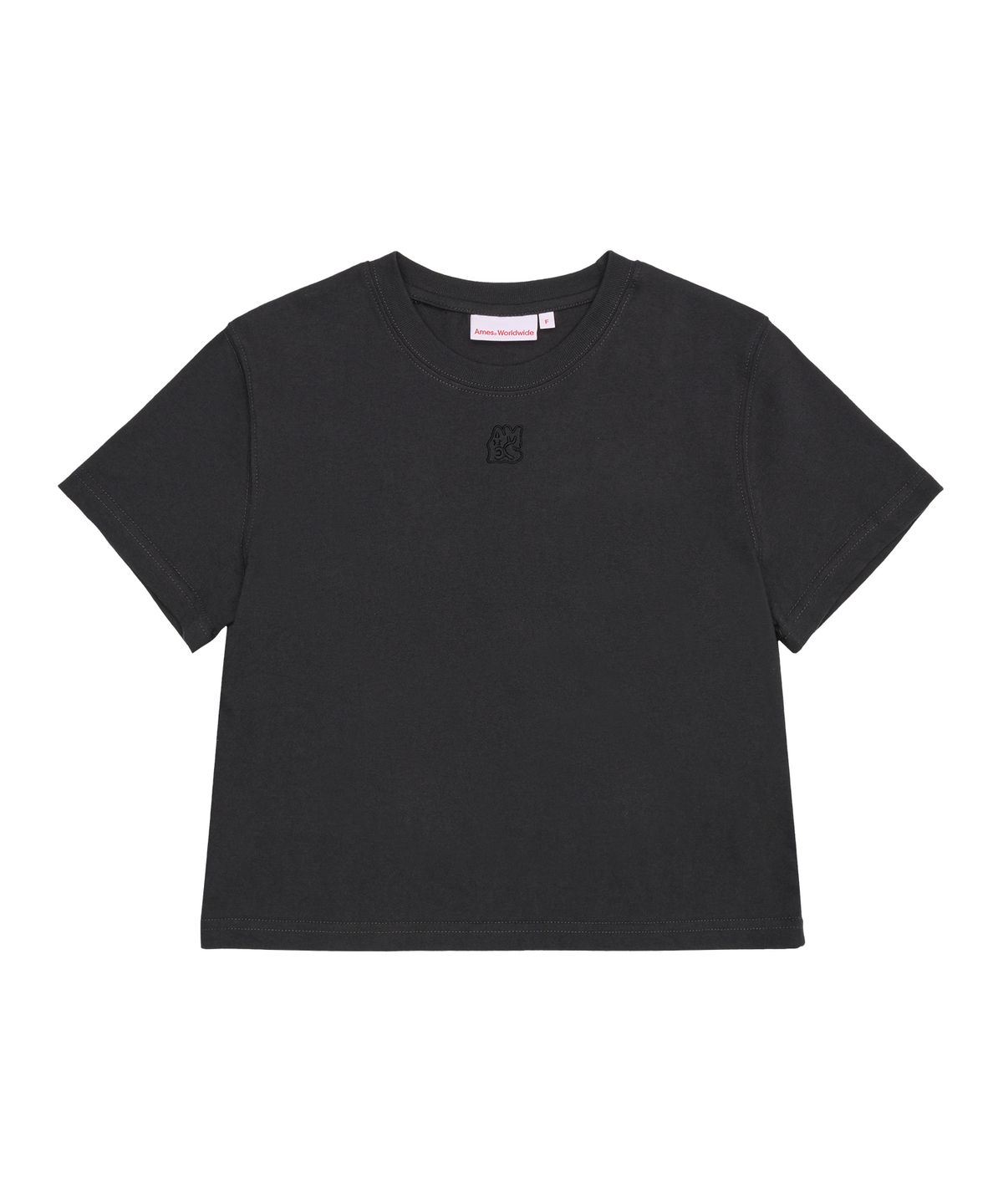 아메스 월드와이드(AMES-WORLDWIDE) BASIC SMALL LOGO CROP TEE CHARCOAL