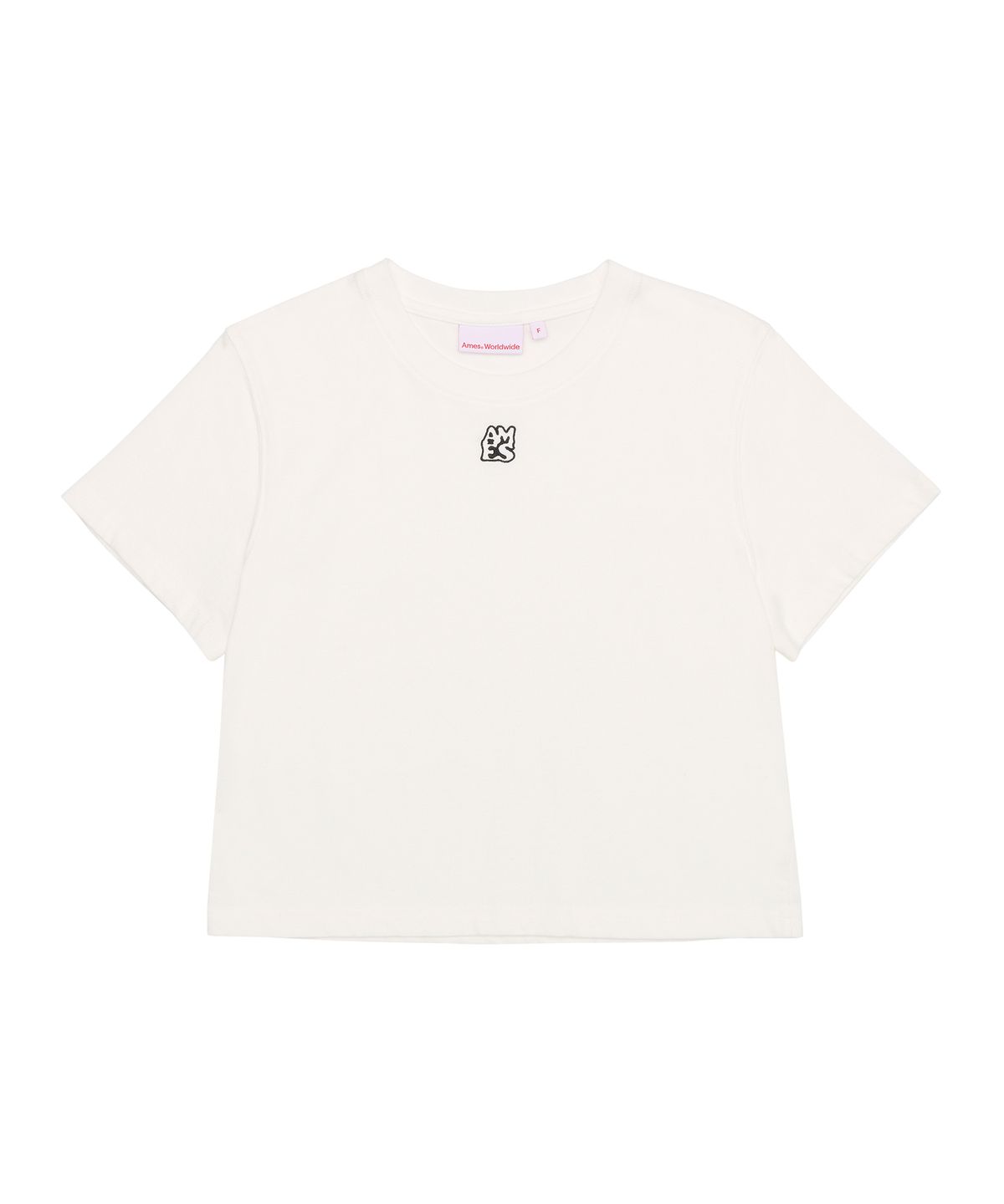 아메스 월드와이드(AMES-WORLDWIDE) BASIC SMALL LOGO CROP TEE WHITE