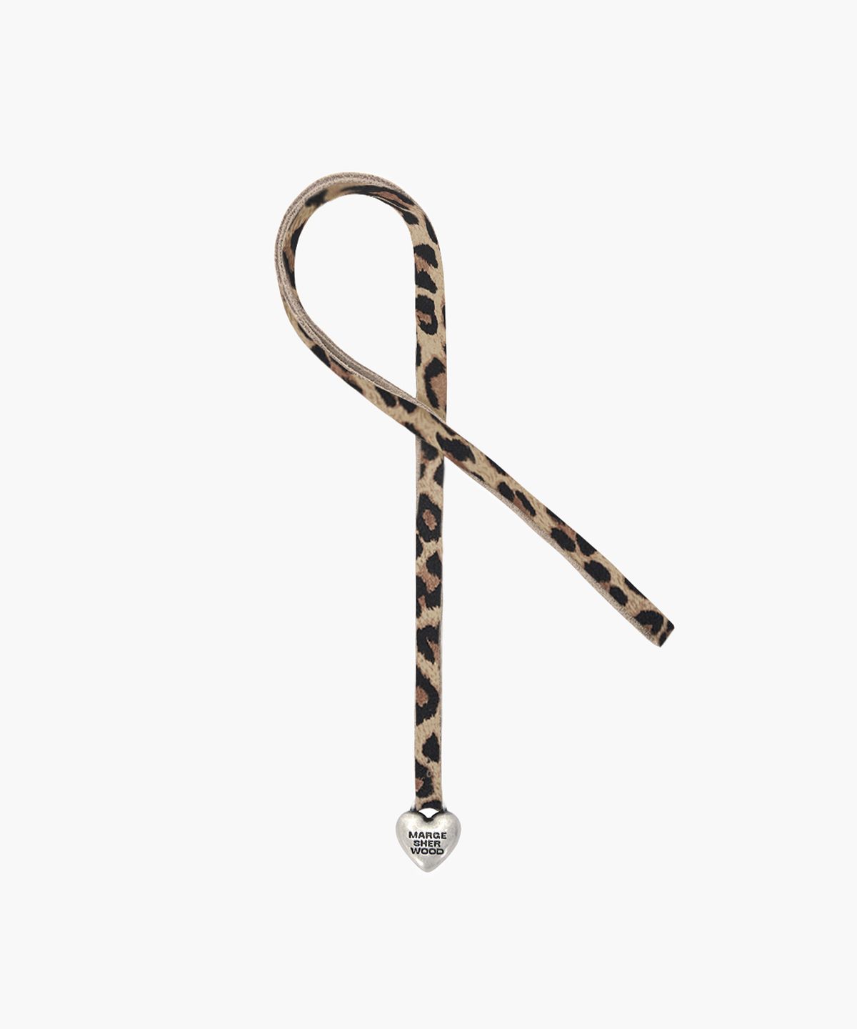 마지셔우드(MARGESHERWOOD) HEART CHARM_cream leopard suede