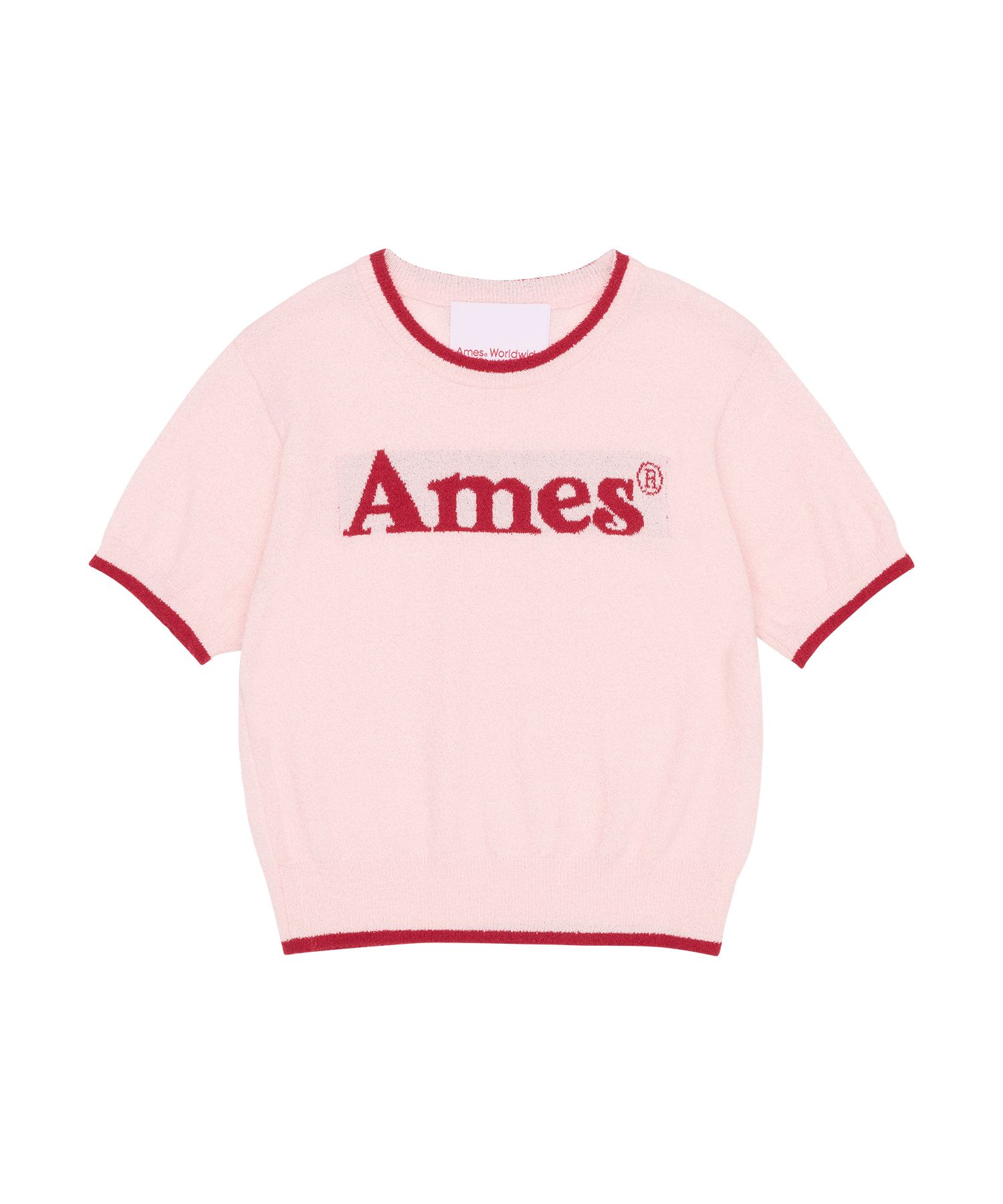 ★AMES-WORLDWIDE★BASIC PULLOVER KNIT PINK★正規品/直送料込 MUSINSA公式 | AMES-WORLDWIDE BASIC LOGO KNIT PINK