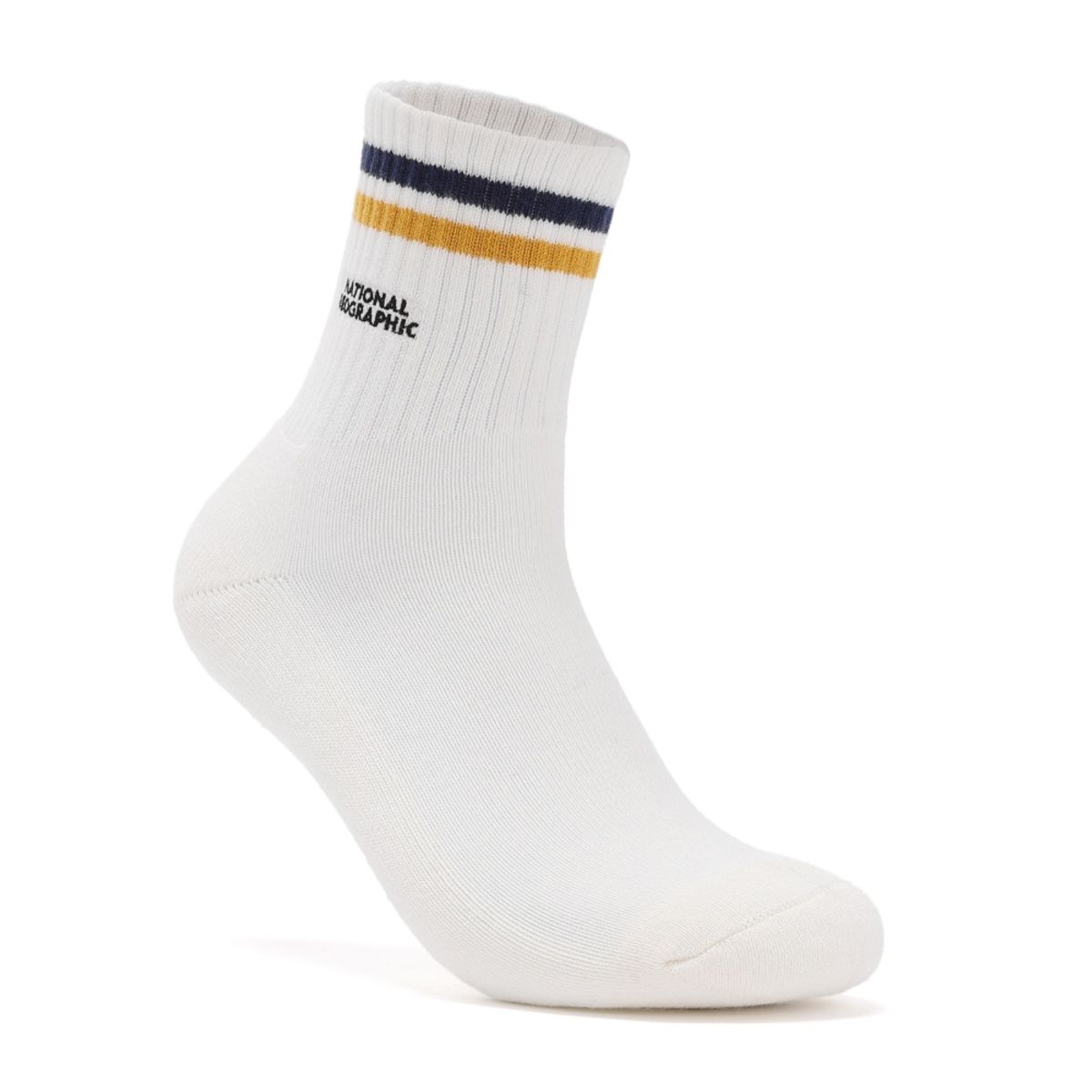 내셔널지오그래픽(NATIONALGEOGRAPHIC) N255ASO050 스트라이프 미들 삭스 MUSTARD