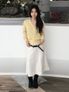SALENA wool v neck cardigan_YELLOW
