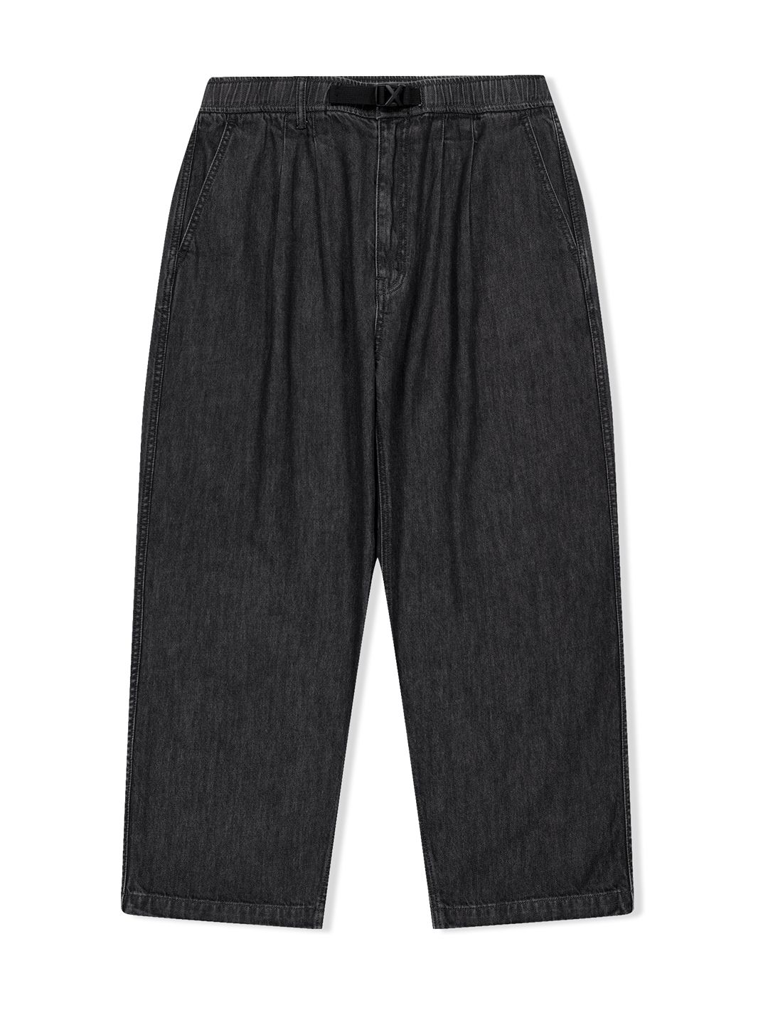 MUSINSA | YESEYESEE Adjustable X-Hook Easy Denim Pants Black