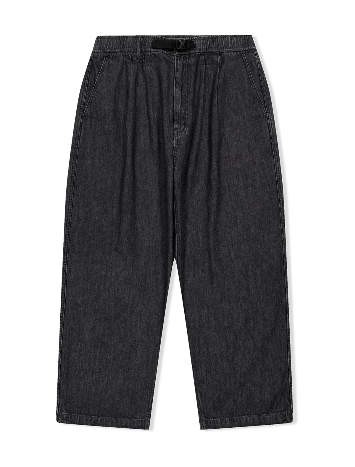 예스아이씨(YESEYESEE) Adjustable X-Hook Easy Denim Pants Black