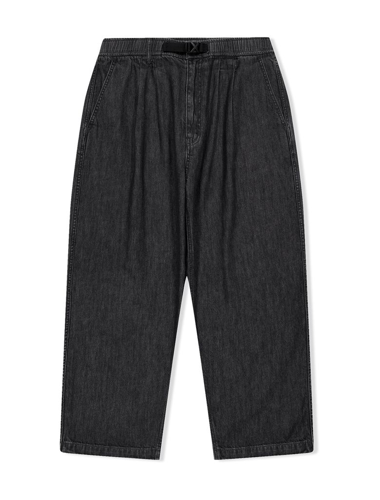 Adjustable X-Hook Easy Denim Pants Black