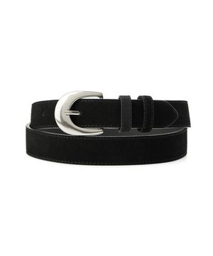 Minimal Suede leather belt (black)