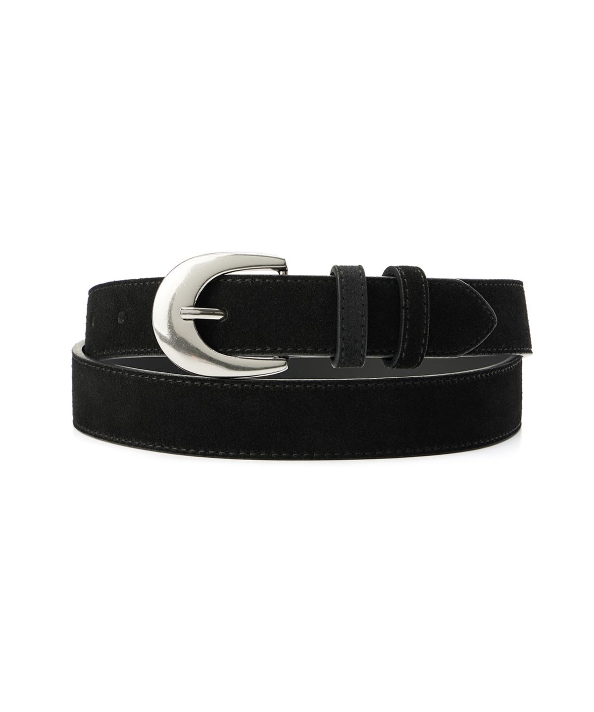 기철(KICHUL) Minimal Suede leather belt (black)