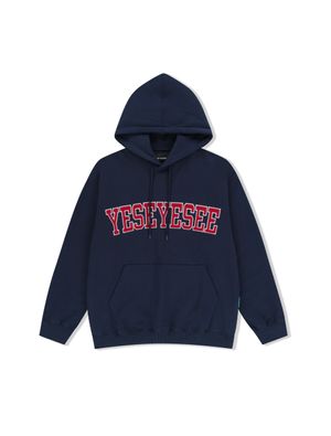 [25FW] Arch Logo Hoodie Navy