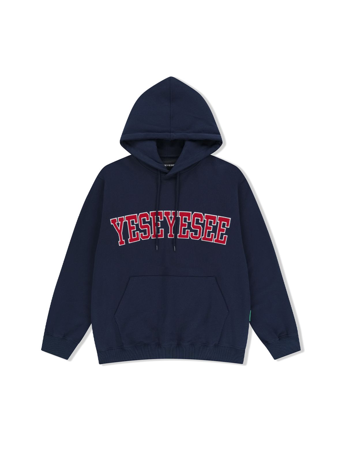 예스아이씨(YESEYESEE) [25FW] Arch Logo Hoodie Navy