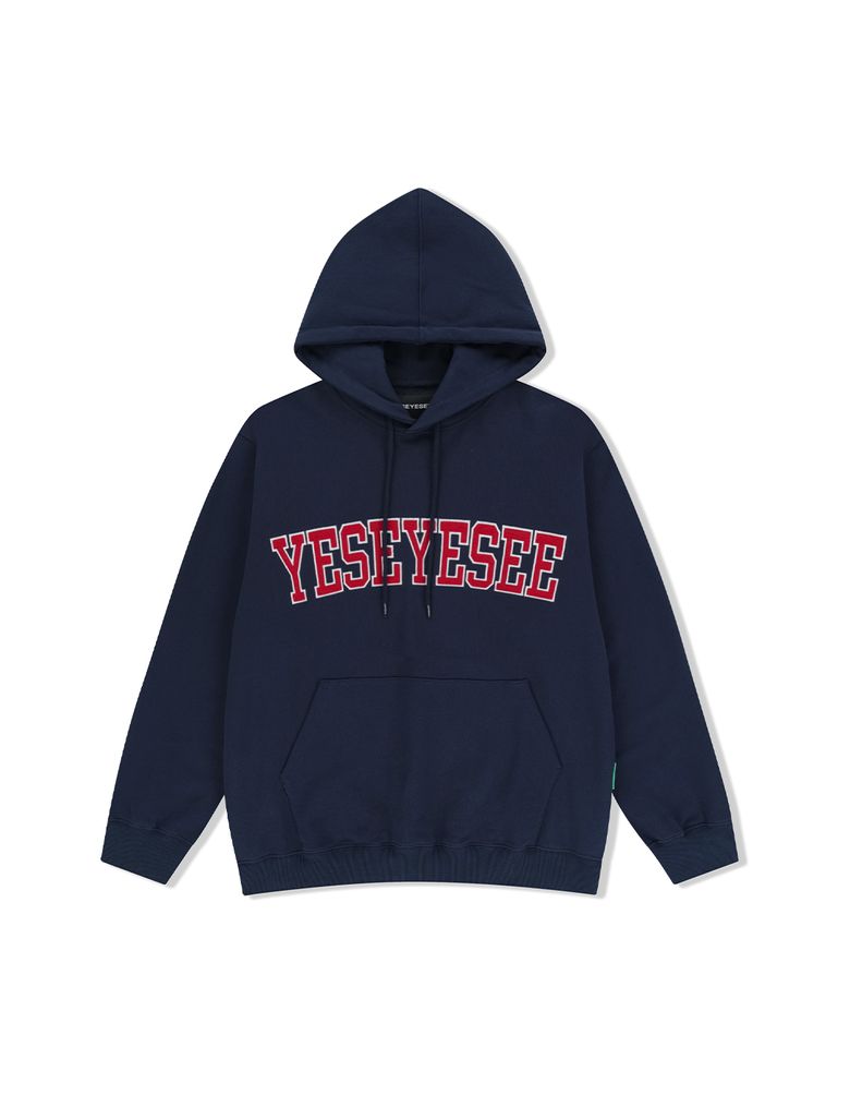 [25FW] Arch Logo Hoodie Navy