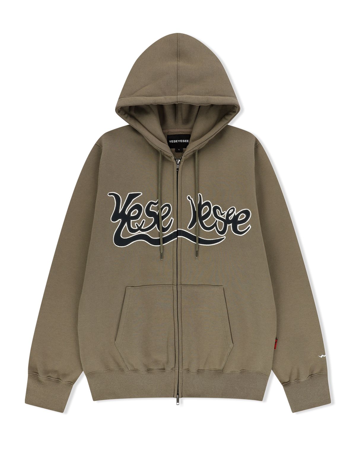 예스아이씨(YESEYESEE) Y.E.S Snail Logo Zip-up Hoodie Khaki