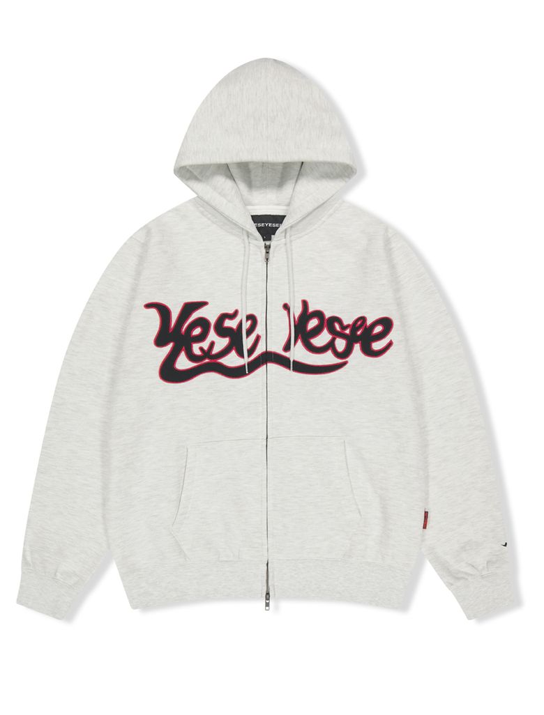 [25FW] Y.E.S Snail Logo Zip-up Hoodie Light Grey