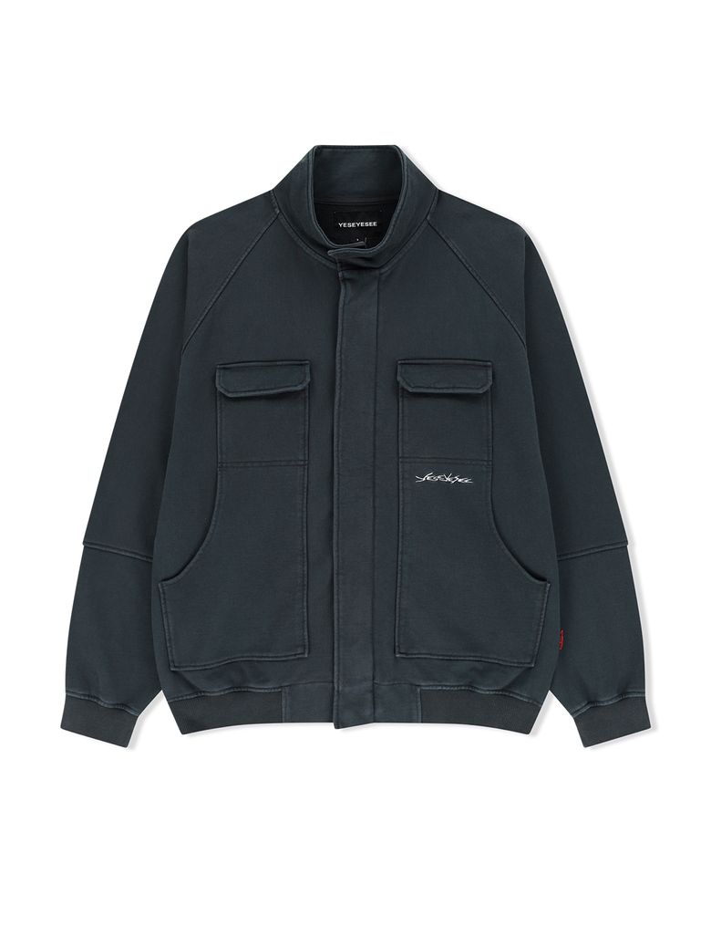 Y.E.S Zip Sweat Jacket Charcoal