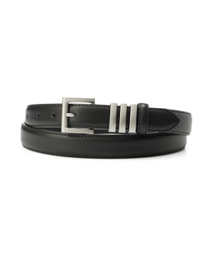 3 Line buckle basic leather belt (black)