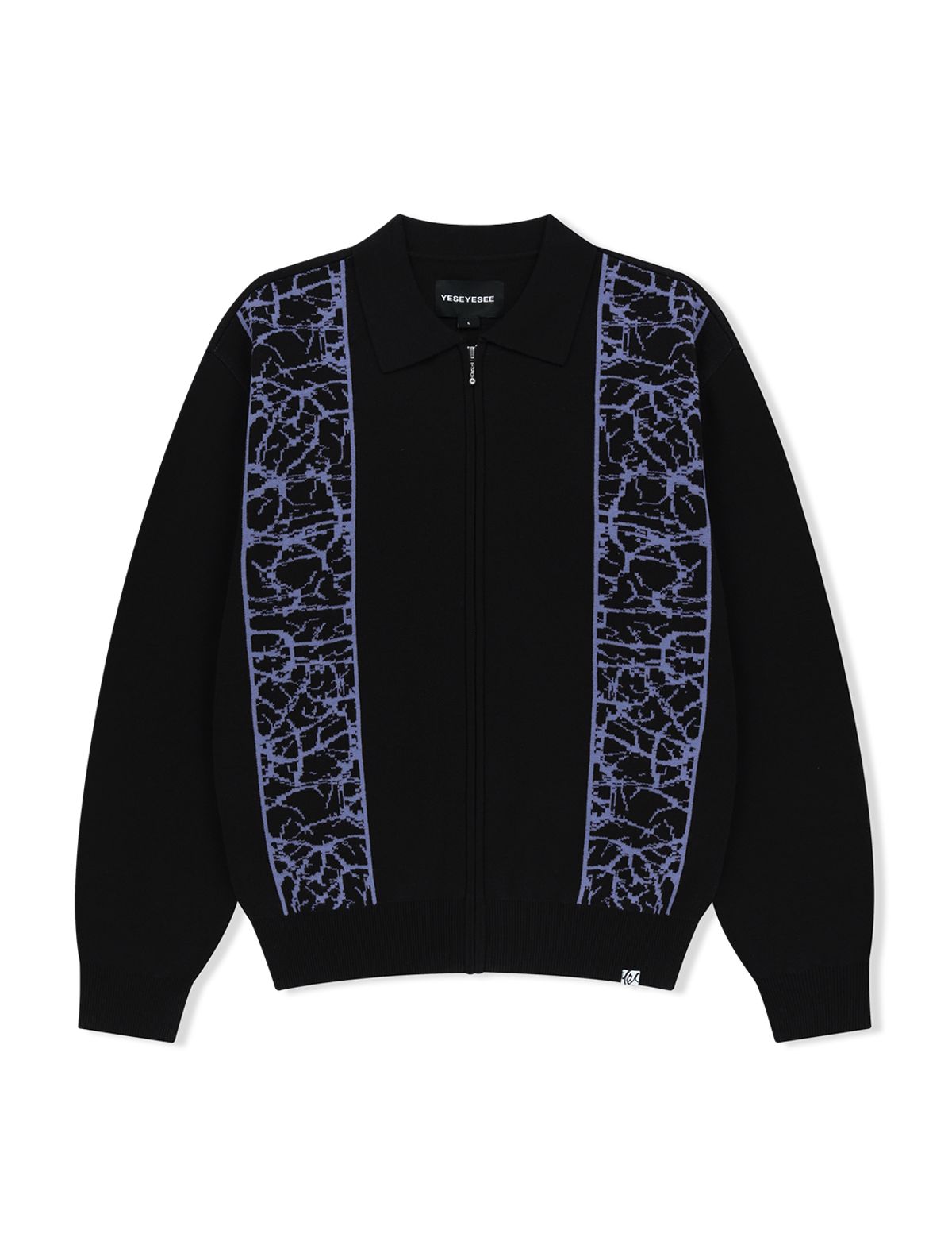 예스아이씨(YESEYESEE) Knit Zip Up Polo Cardigan Black