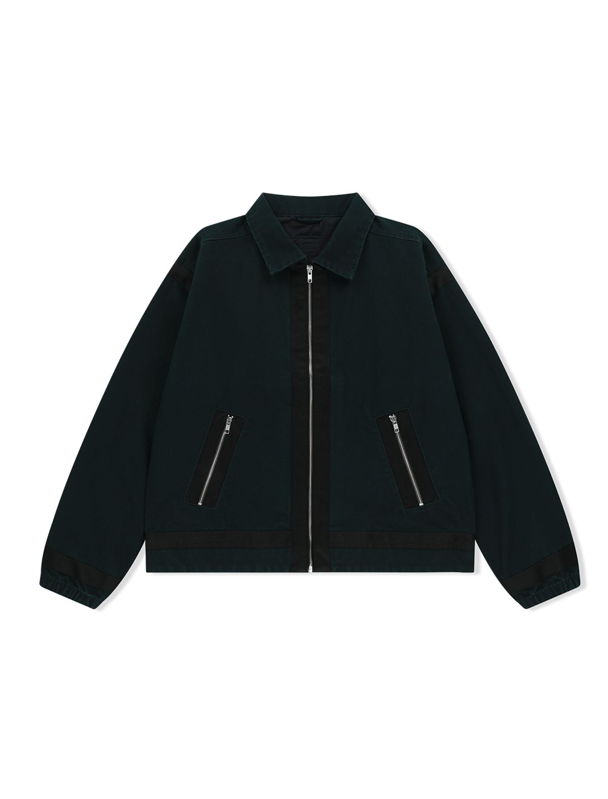 예스아이씨(YESEYESEE) Tape Detail Canvas Jacket Black