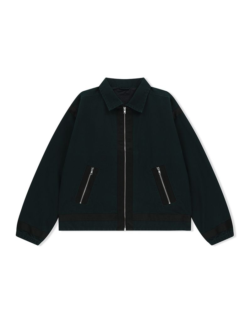 Tape Detail Canvas Jacket Black