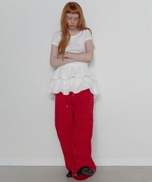 RS String Wide Sweat Pants Red