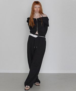 RS String Wide Sweat Pants Black