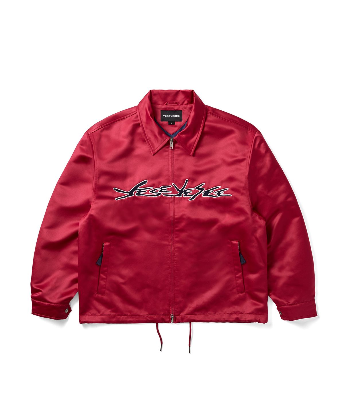예스아이씨(YESEYESEE) Chain Stitch Logo Coach Jacket Red