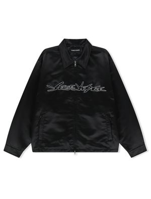 Chain Stitch Logo Coach Jacket Black