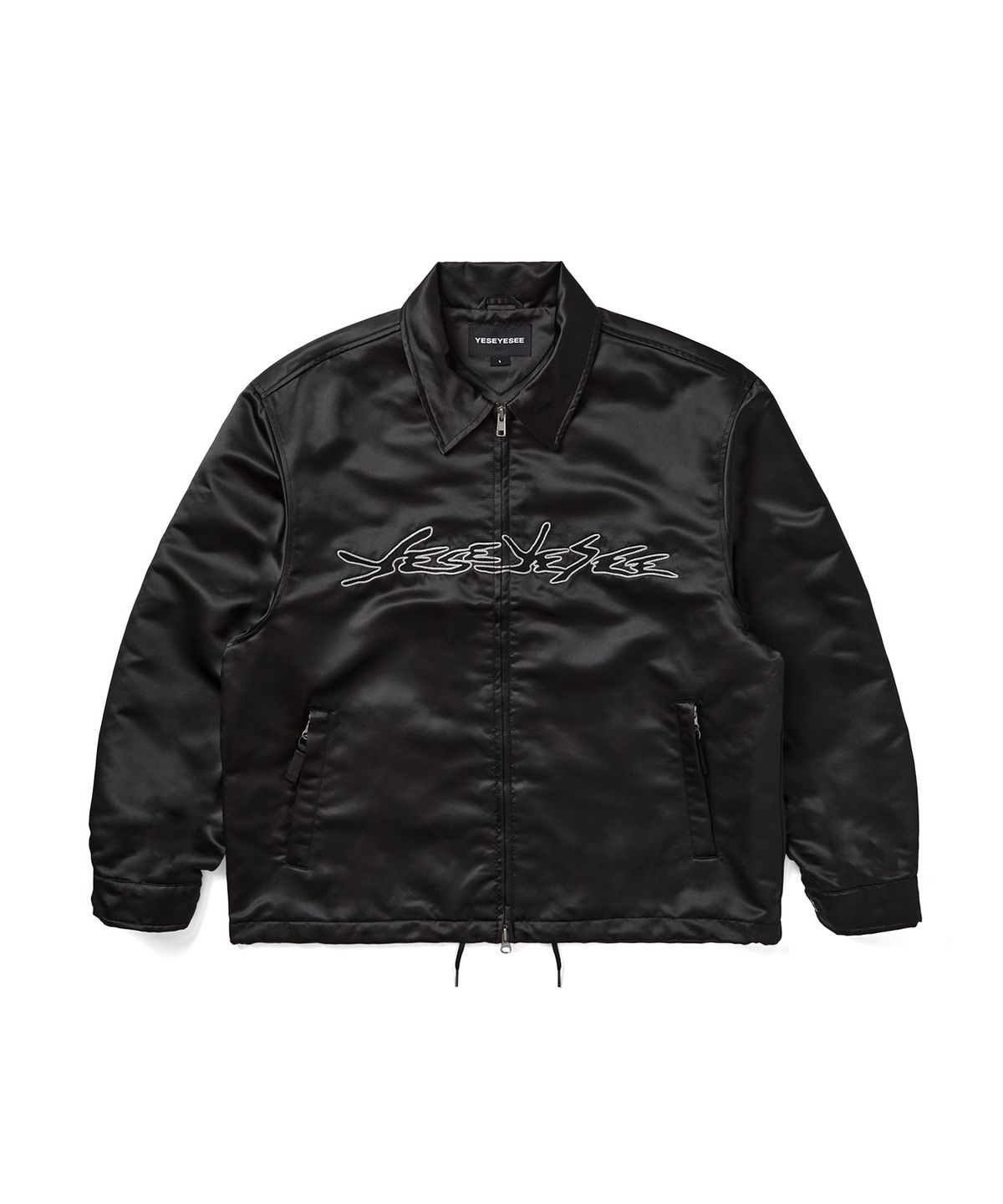 예스아이씨(YESEYESEE) Chain Stitch Logo Coach Jacket Black
