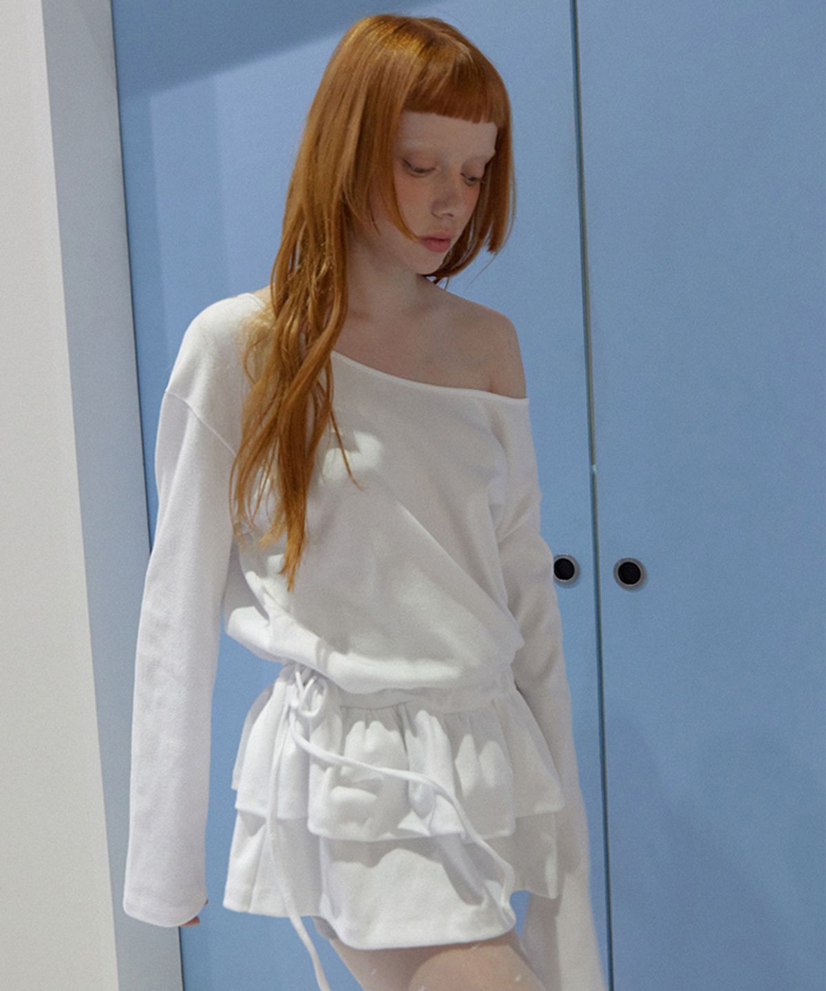 렌세(RENSE) Frill Layered Long Sleeve White