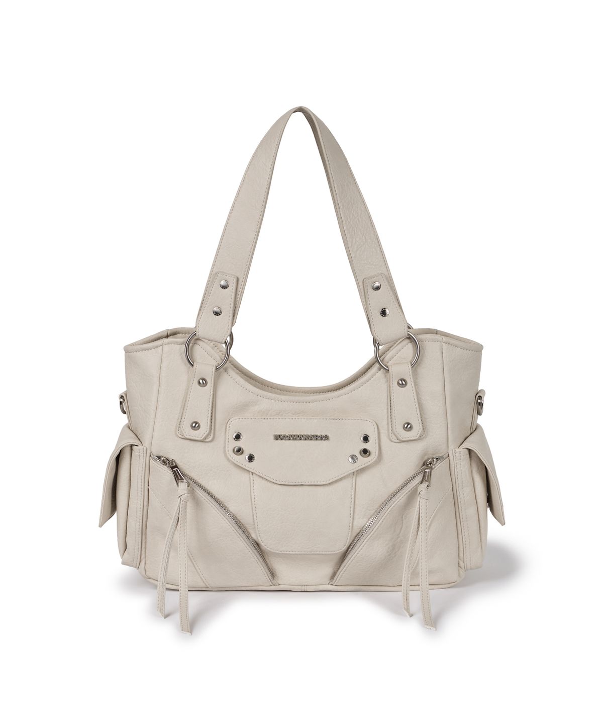 이우가마카라스(IUGAMAKARAS) Studded Leather Shoulder Bag (Cream)