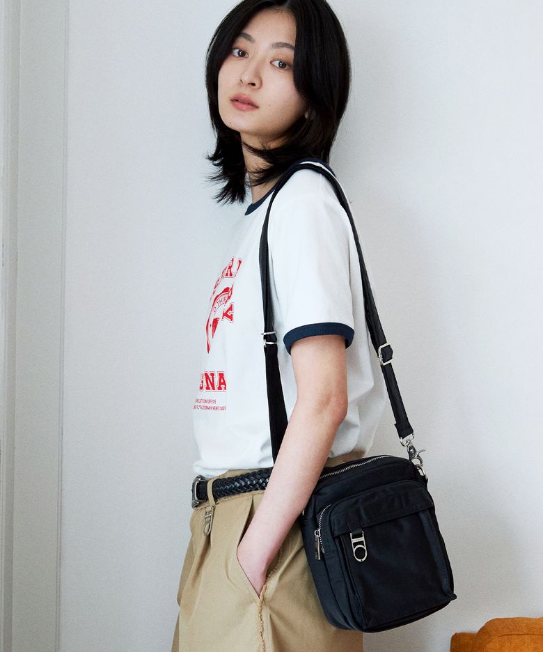 Nylon Travel Pocket Sling Bag (BLACK)