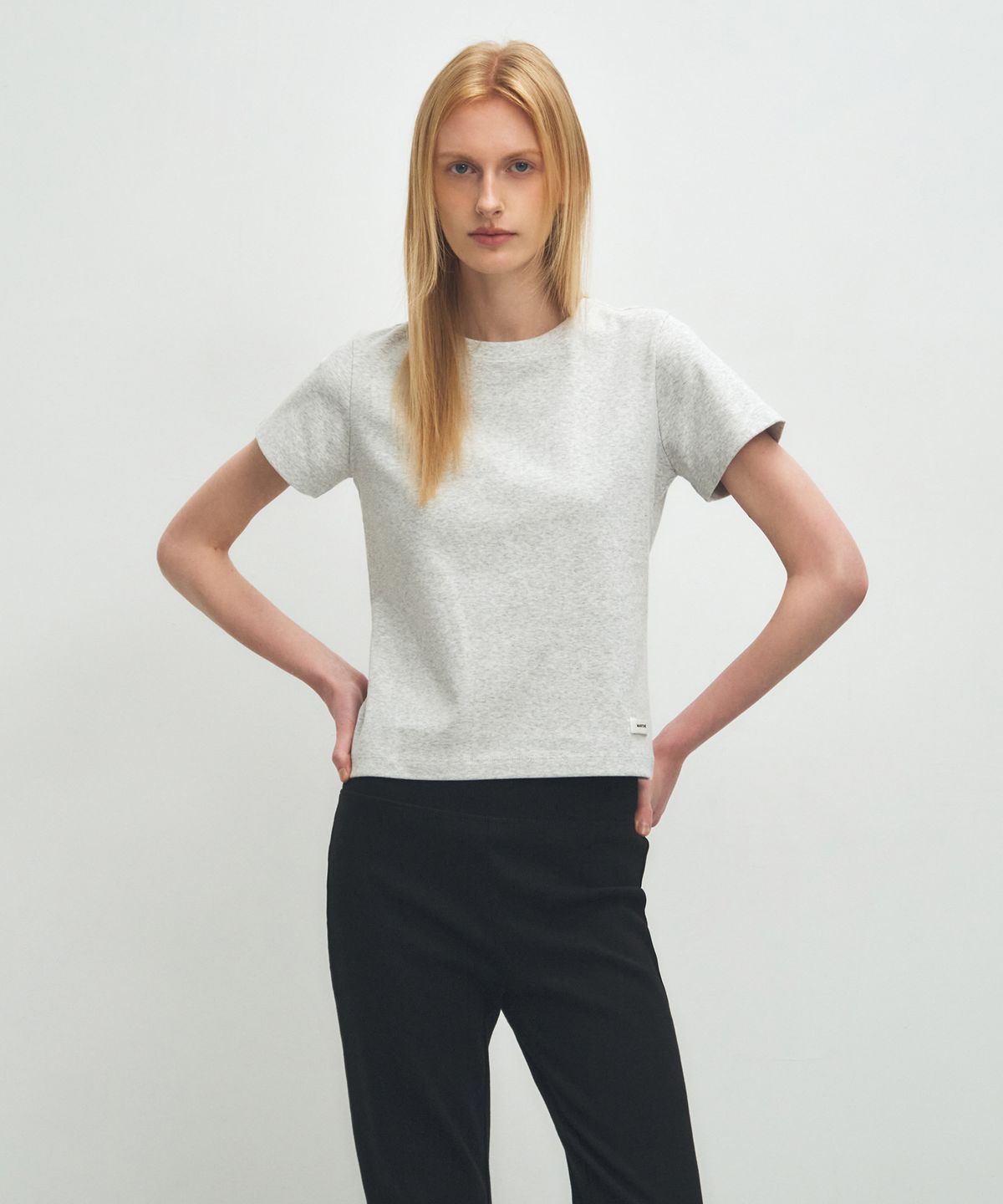 마리떼 프랑소와 저버(MARITHÉ + FRANҪOIS GIRBAUD) W BASIC TEE light heather gray