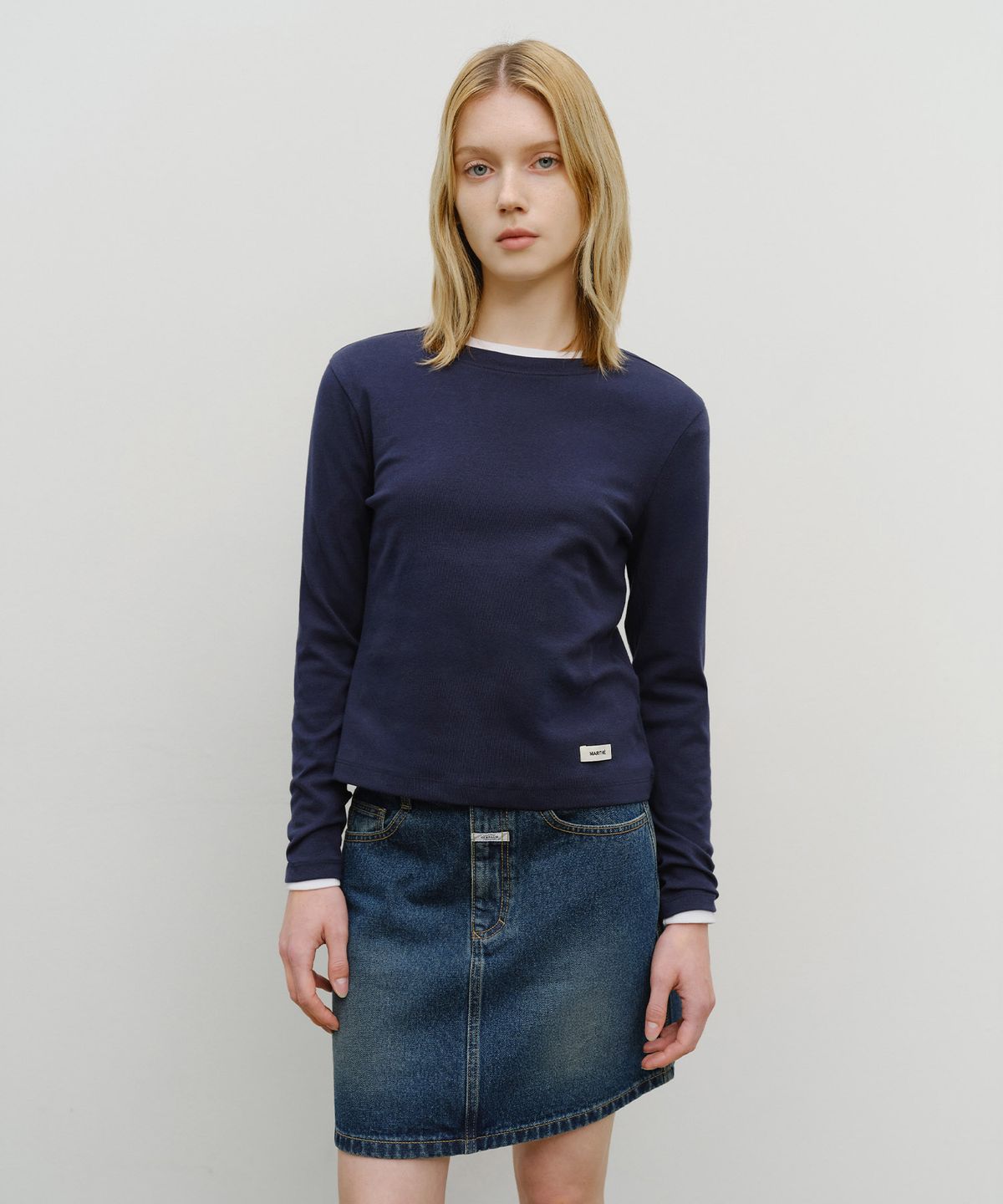 마리떼 프랑소와 저버(MARITHÉ + FRANҪOIS GIRBAUD) W BASIC LONG SLEEVE navy