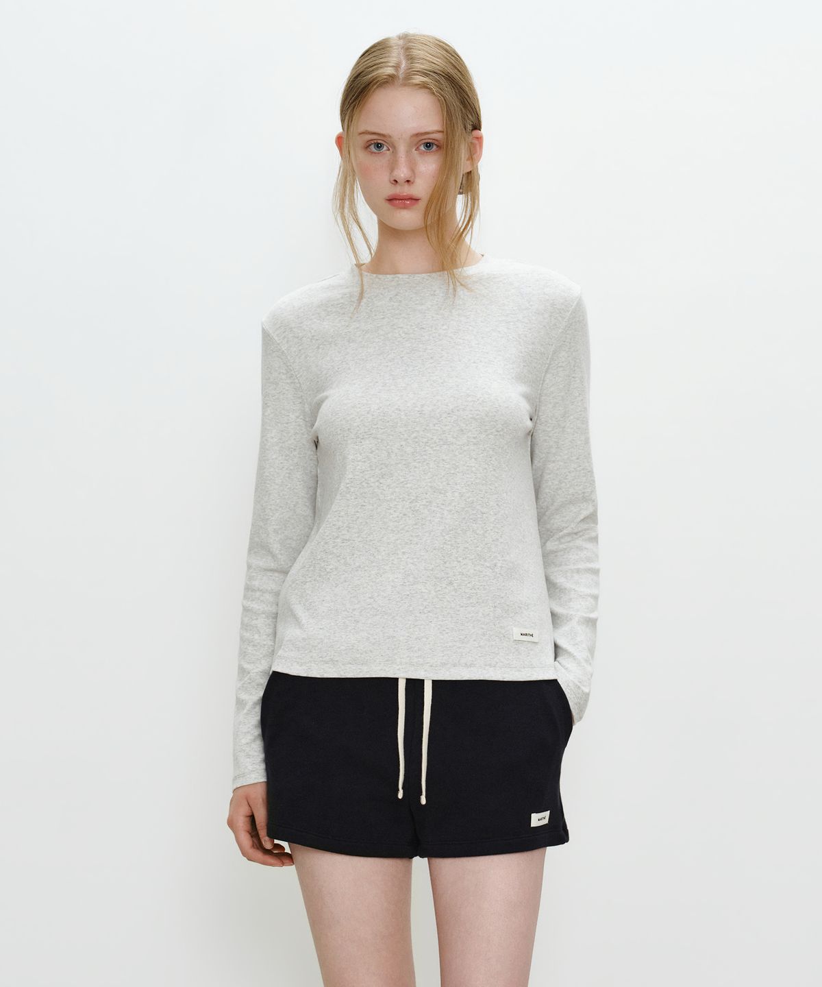 마리떼 프랑소와 저버(MARITHÉ + FRANҪOIS GIRBAUD) W BASIC LONG SLEEVE light heather gray