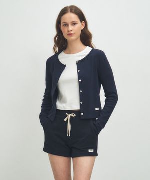 W BASIC COTTON CARDIGAN navy