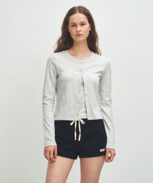 W BASIC COTTON CARDIGAN light heather gray
