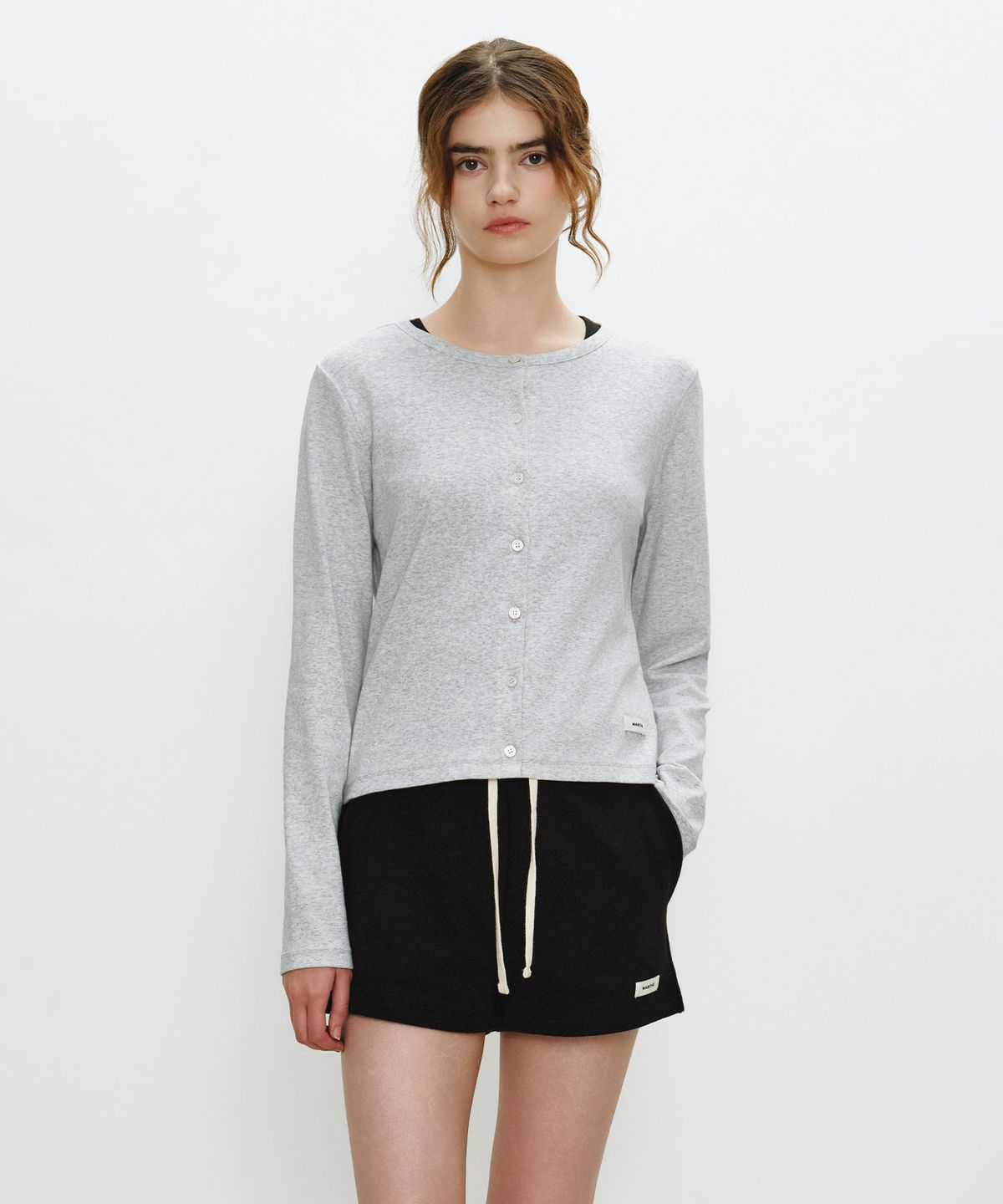 마리떼 프랑소와 저버(MARITHÉ + FRANҪOIS GIRBAUD) W BASIC COTTON CARDIGAN light heather gray