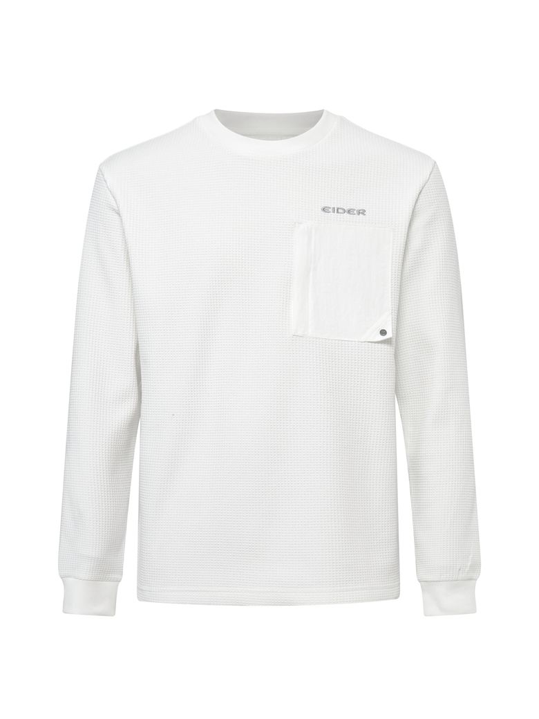 CROIFFLE (크로플) 남성 긴팔 라운드 티셔츠_Off White