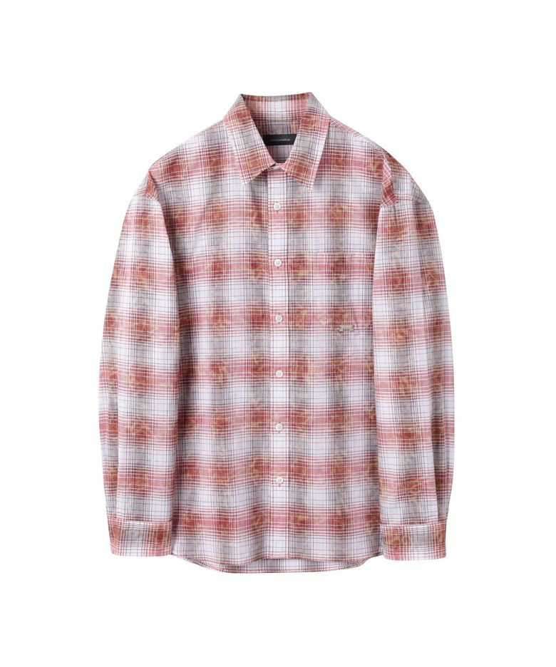 Red Vintage Dyed Check Shirt_CWSAM25214REX
