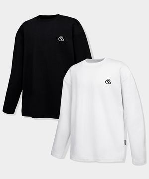 [2PACK] 고밀도 특양면 오버핏 긴팔 티셔츠 (2컬러)