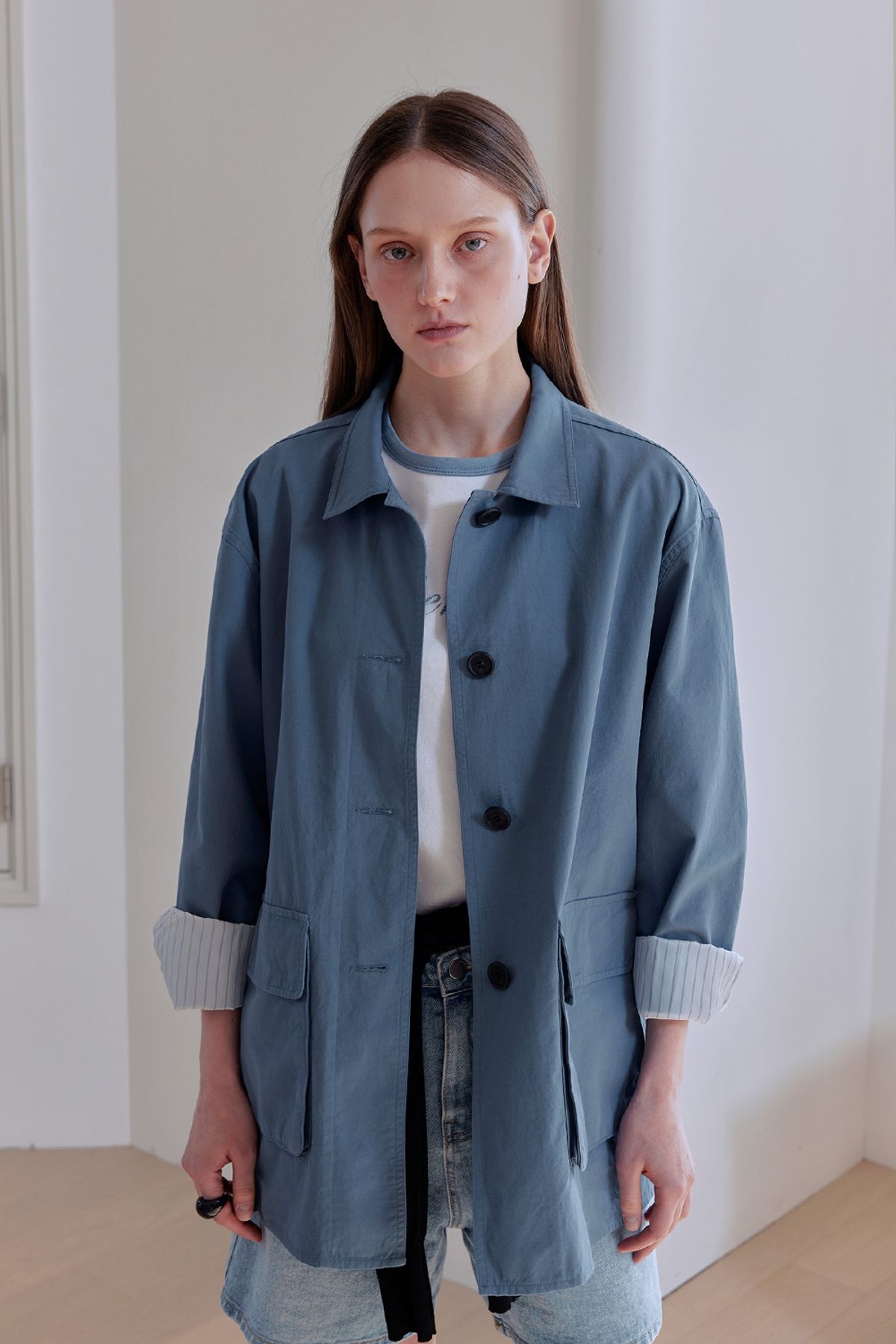 애프터아워즈(AFTERHOURS) VINTAGE FRENCH WORK JACKET (BLUE)