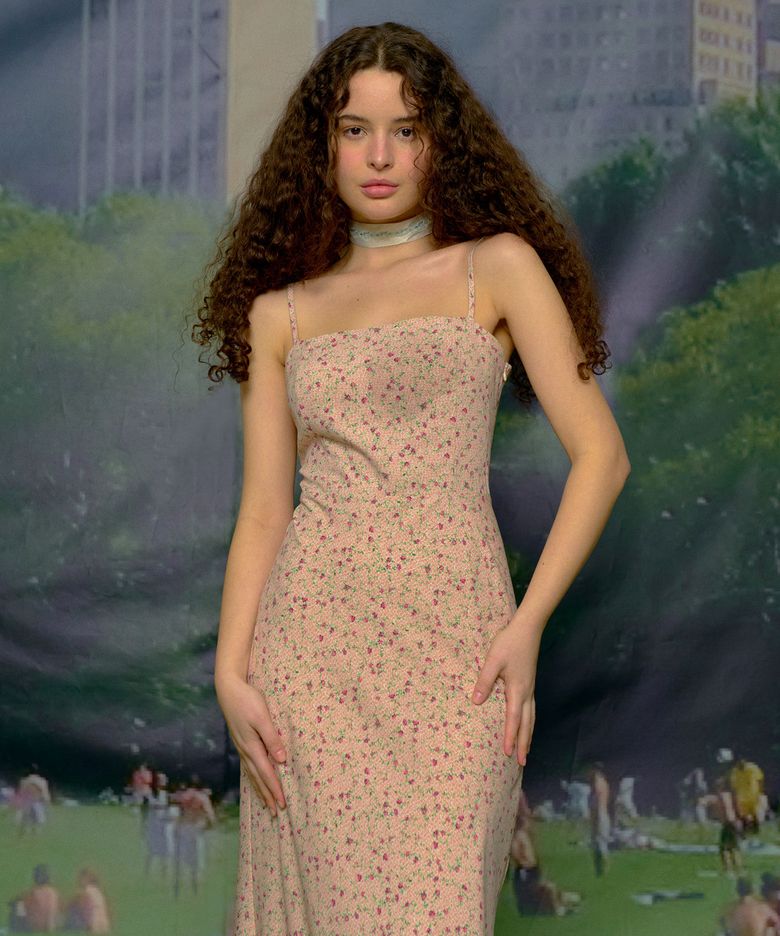 Love Letter Slim Dress (Scarf Set / Pink)
