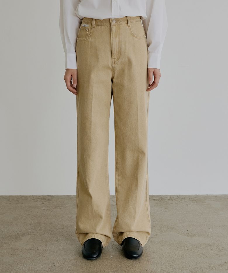 스트레이트 데님 팬츠_BEIGE