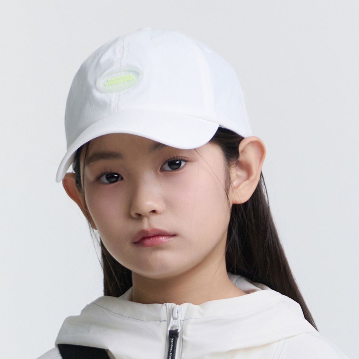내셔널지오그래픽 키즈(NATIONAL GEOGRAPHIC KIDS) K255KHA030 경량나일론캡 WHITE