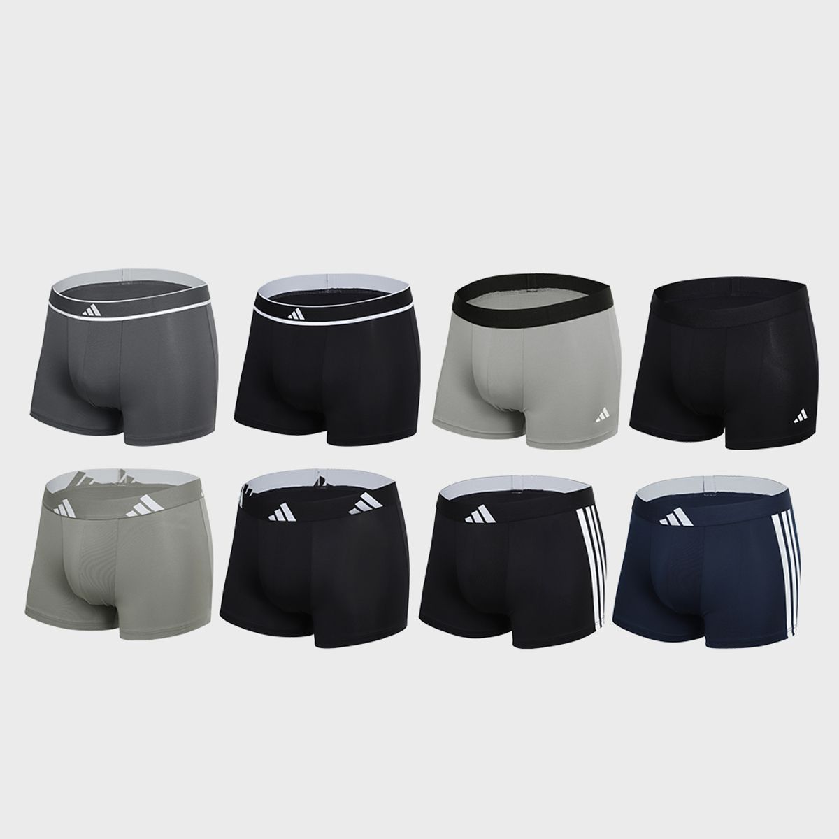 아디다스 언더웨어(ADIDAS UNDERWEAR) 베이지 블랙 드로즈 8PACK
