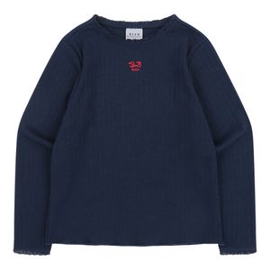 BZ14TS03NV 네이비 골지 라운드 티셔츠