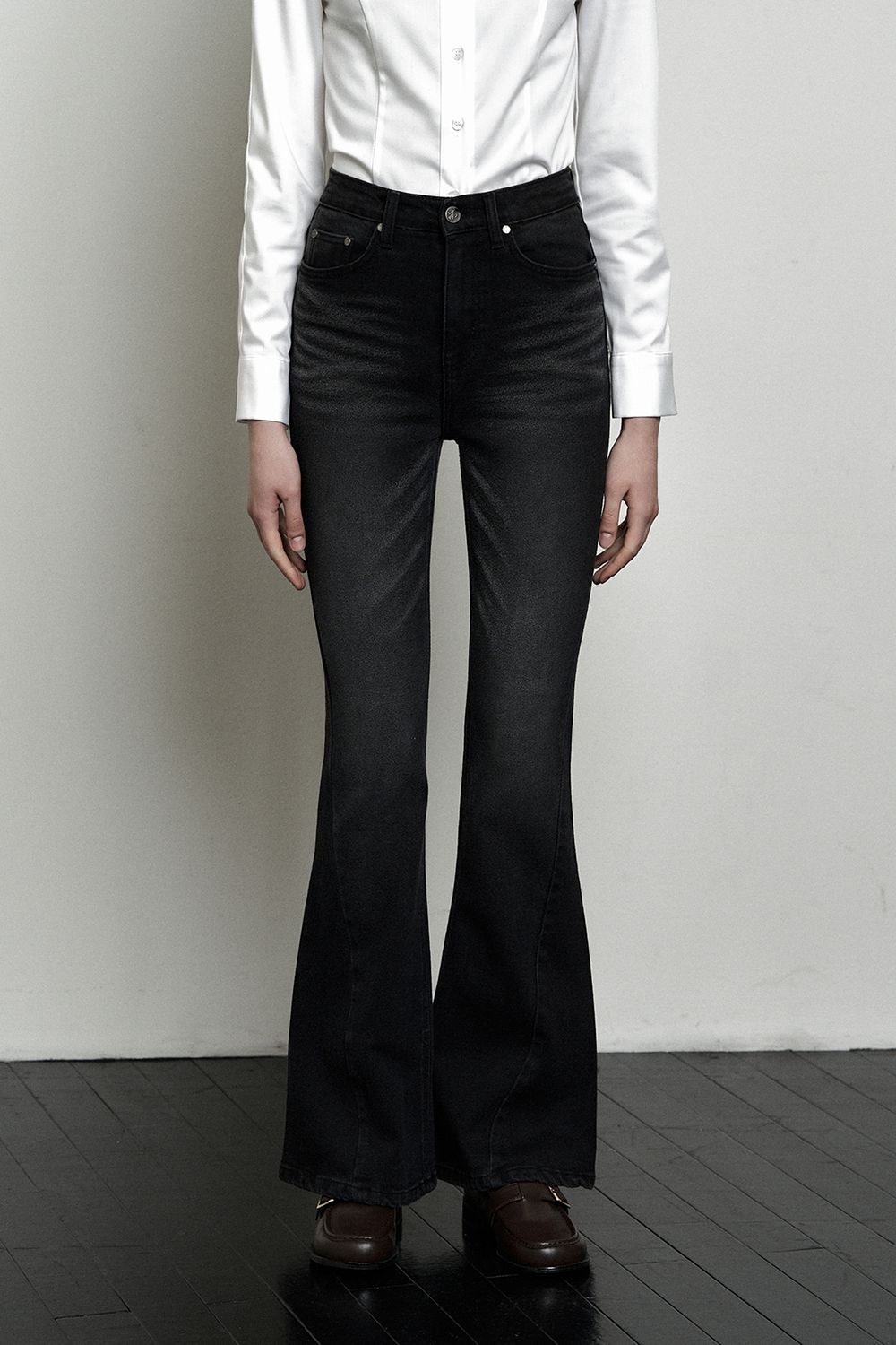 MUSINSA公式 | SYNERJYN DARK WASHING DENIM PANTS BLACK