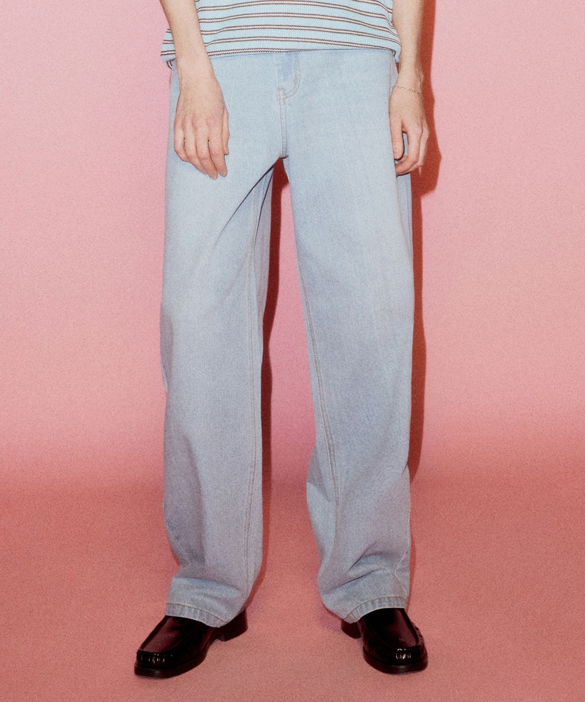 디써티원(DTHIRTYONE) Wide Straight Denim Pants (Bleach Blue)