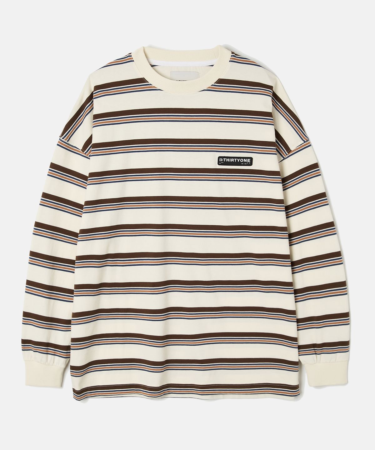 디써티원(DTHIRTYONE) (WOMAN) Multi Stripe Long-Sleeved T-Shirt (Almond)